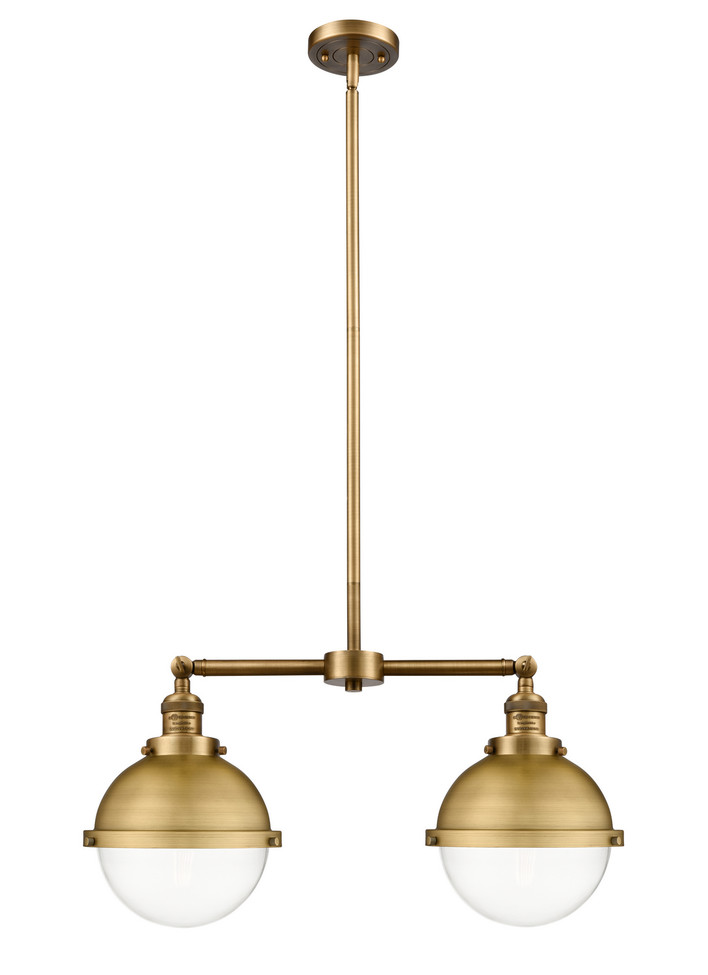 Innovations - 209-BB-HFS-82-BB - Two Light Island Pendant - Franklin Restoration - Brushed Brass