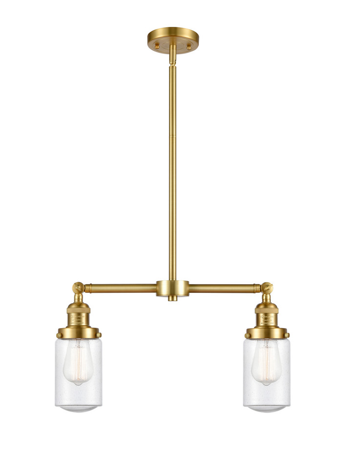Innovations - 209-SG-G314 - Two Light Island Pendant - Franklin Restoration - Satin Gold