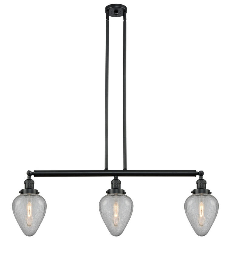 Innovations - 213-BK-G165 - Three Light Island Pendant - Franklin Restoration - Matte Black