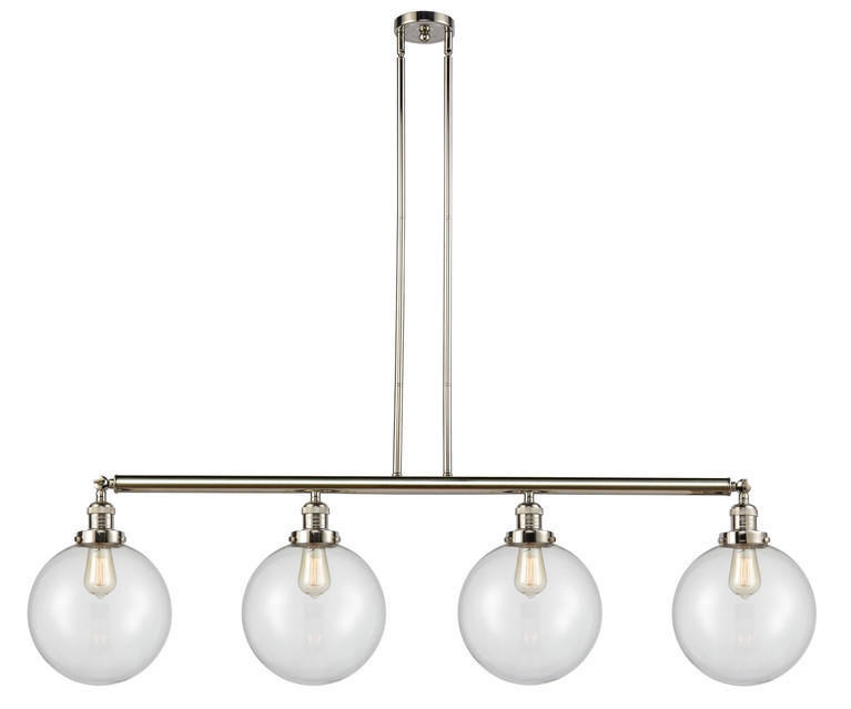 Innovations - 214-PN-G202-10 - Four Light Island Pendant - Franklin Restoration - Polished Nickel