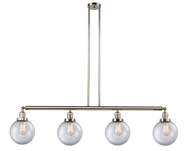Innovations - 214-PN-G202-8 - Four Light Island Pendant - Franklin Restoration - Polished Nickel