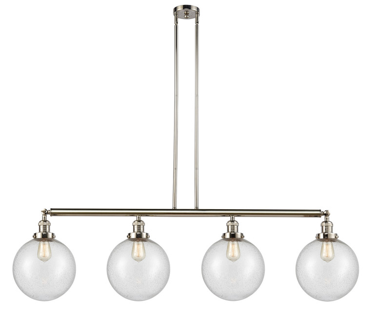 Innovations - 214-PN-G204-10 - Four Light Island Pendant - Franklin Restoration - Polished Nickel