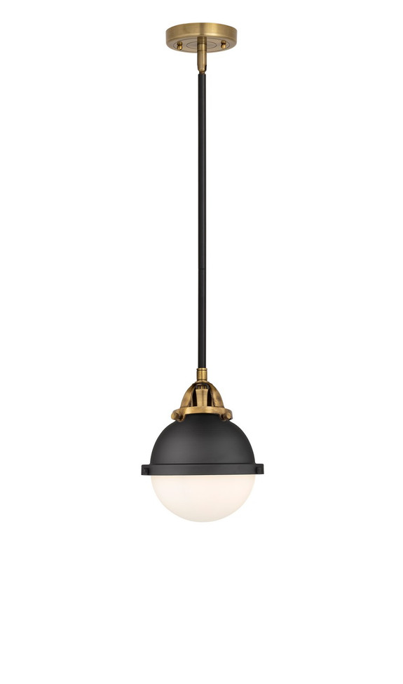 Innovations - 288-1S-BAB-HFS-61-BK-LED - LED Mini Pendant - Nouveau 2 - Black Antique Brass