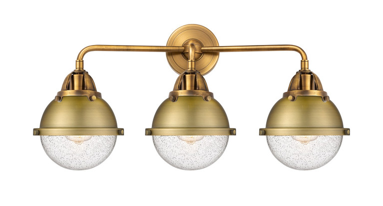 Innovations - 288-3W-BB-HFS-64-BB - Three Light Bath Vanity - Nouveau 2 - Brushed Brass