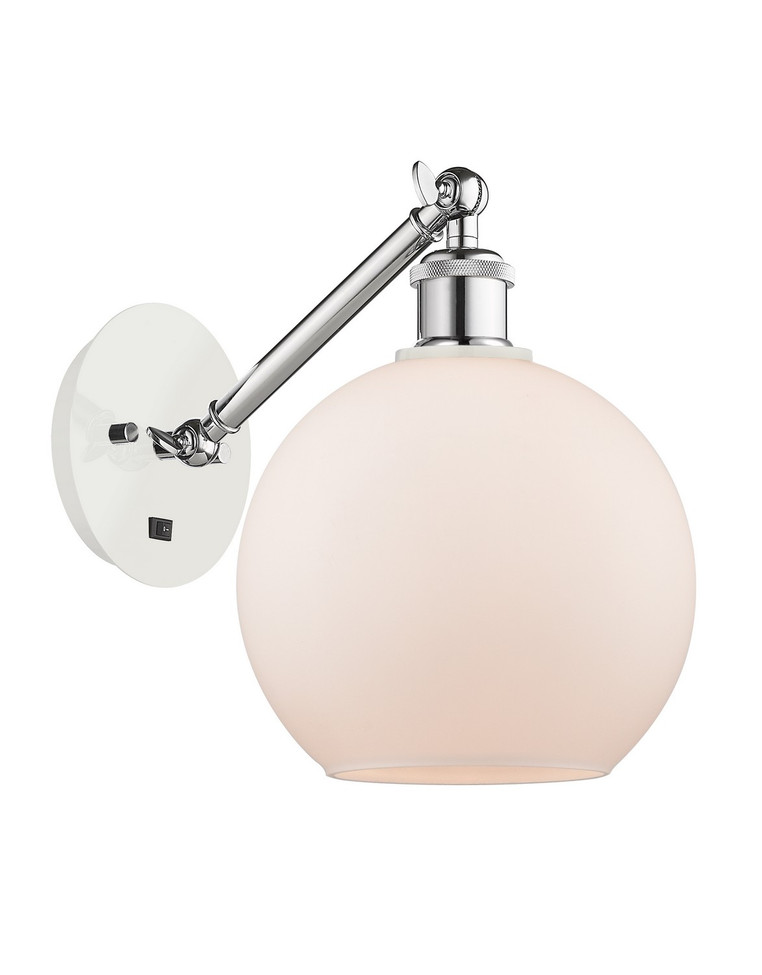 Innovations - 317-1W-WPC-G121-8 - One Light Wall Sconce - Ballston - White Polished Chrome