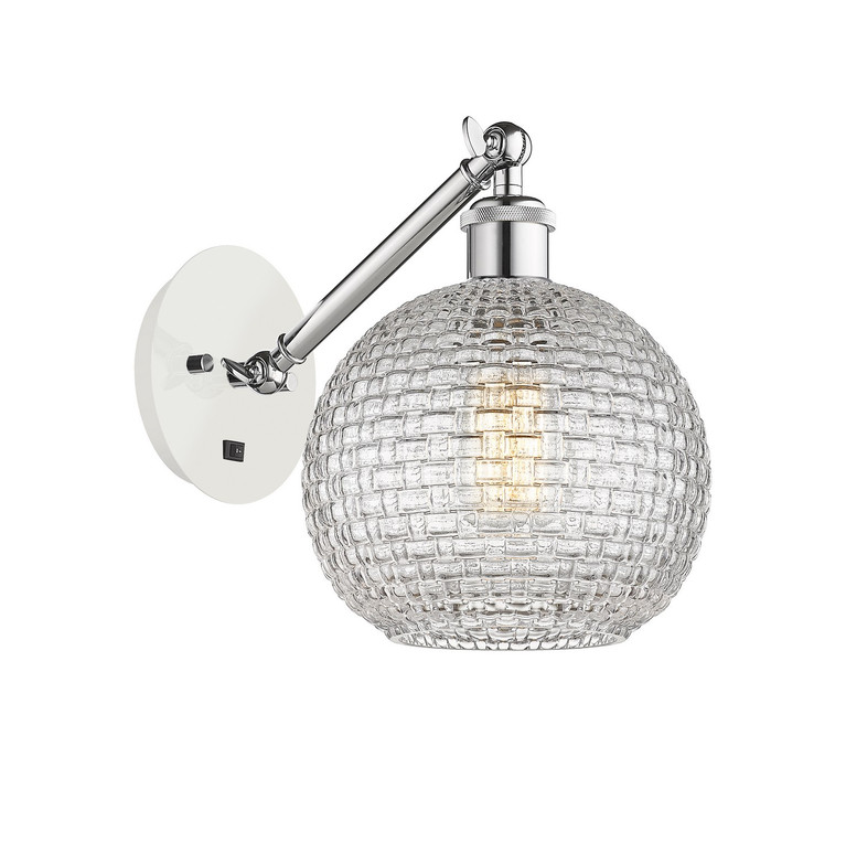 Innovations - 317-1W-WPC-G122C-8CL - One Light Wall Sconce - Ballston - White Polished Chrome