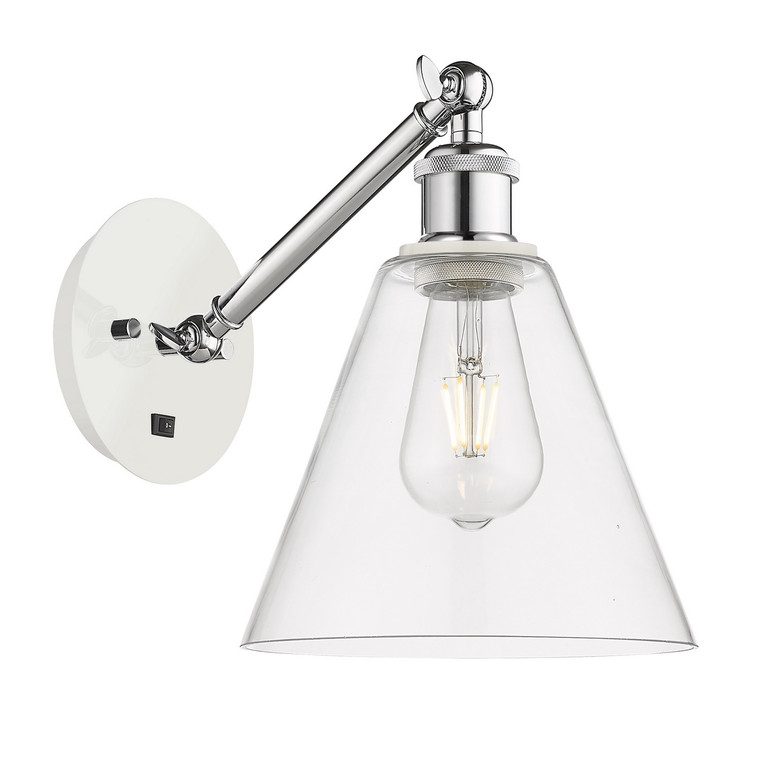 Innovations - 317-1W-WPC-GBC-82-LED - LED Wall Sconce - Ballston - White Polished Chrome