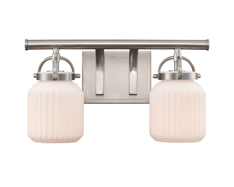 Innovations - 416-2W-SN-G416-6WH - Two Light Bath Vanity - Downtown Urban - Satin Nickel