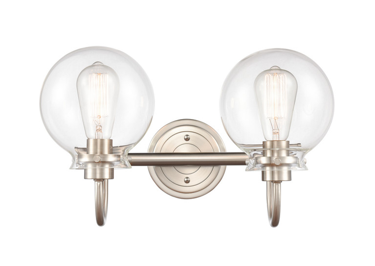 Innovations - 437-2W-SN-CL - Two Light Bath Vanity - Satin Nickel