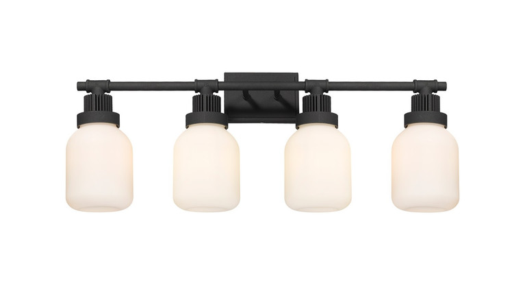 Innovations - 472-4W-TBK-G472-6WH - LED Bath Vanity - Downtown Urban - Textured Black