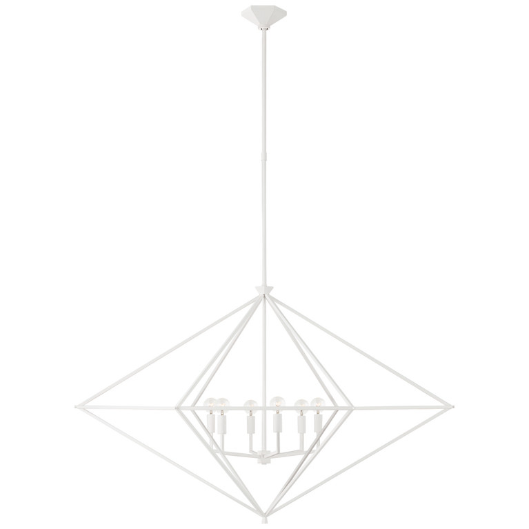 Visual Comfort Signature - JN 5093PW - Six Light Linear Lantern - Afton - Plaster White