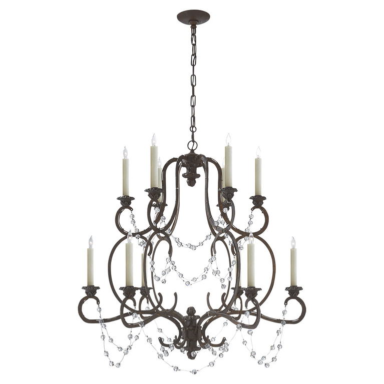 Visual Comfort Signature - NW 5006RS-CG - 12 Light Chandelier - Lombardy - Rusted Steel