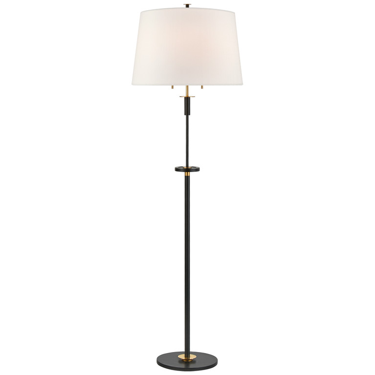 Visual Comfort Signature - TOB 1502BK/HAB-L - Two Light Floor Lamp - Vivier - Blackened Iron and Hand-Rubbed Antique Brass