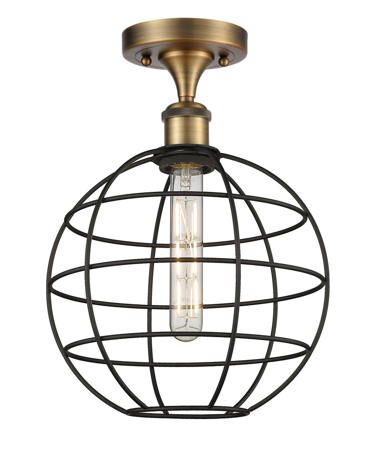 Innovations - 516-1C-BB-CE-10-BK - LED Semi-Flush Mount - Ballston - Brushed Brass