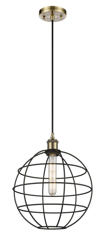Innovations - 516-1P-AB-CE-12-BK - LED Pendant - Ballston - Antique Brass