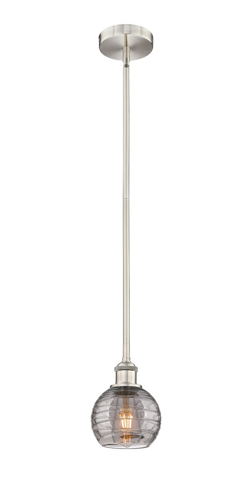 manufacturer_finish:Brushed Satin Nickel|manufacturer_glass:Light Smoke Athens Deco Swirl|light_output:220.00lm|color_temperature:2200K|cri:99