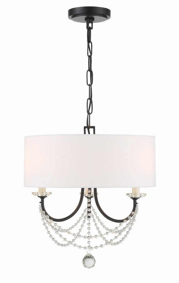 Crystorama - DEL-90803-MK - Three Light Mini Chandelier - Delilah - Matte Black