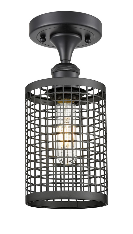 Innovations - 516-1C-BK-M18-BK - LED Semi-Flush Mount - Downtown Urban - Matte Black