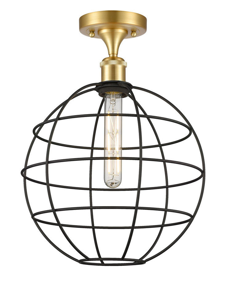 Innovations - 516-1C-SG-CE-12-BK - LED Semi-Flush Mount - Ballston - Satin Gold
