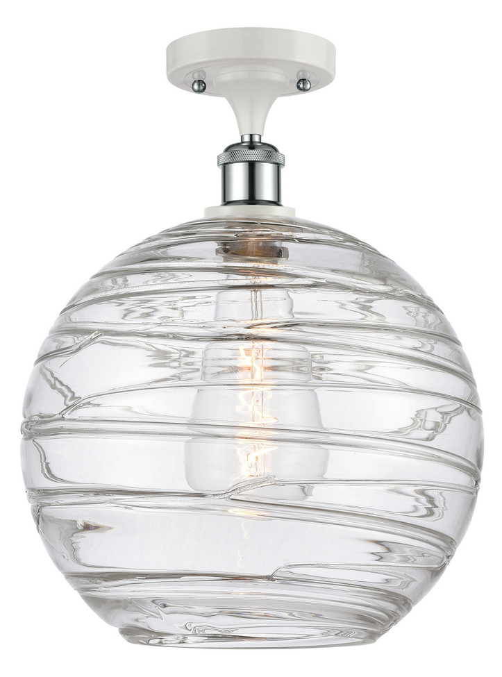 Innovations - 516-1C-WPC-G1213-12 - One Light Semi-Flush Mount - Ballston - White Polished Chrome