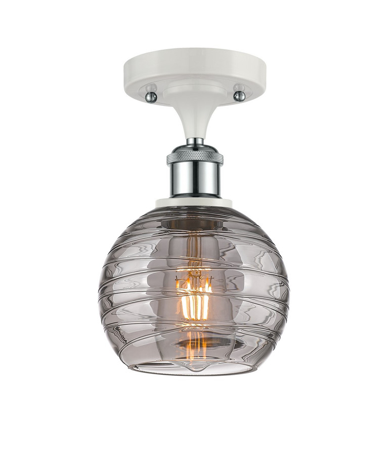 Innovations - 516-1C-WPC-G1213-6SM - One Light Semi-Flush Mount - Ballston - White Polished Chrome