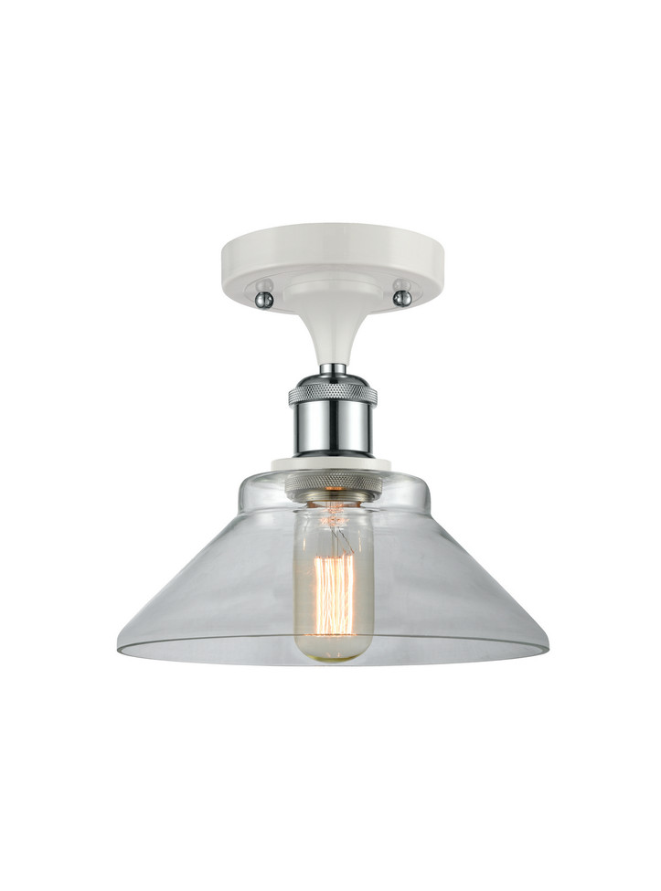 Innovations - 516-1C-WPC-G132-LED - LED Semi-Flush Mount - Ballston - White Polished Chrome