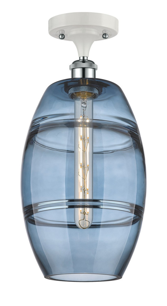 Innovations - 516-1C-WPC-G557-8BL - One Light Semi-Flush Mount - Ballston - White Polished Chrome