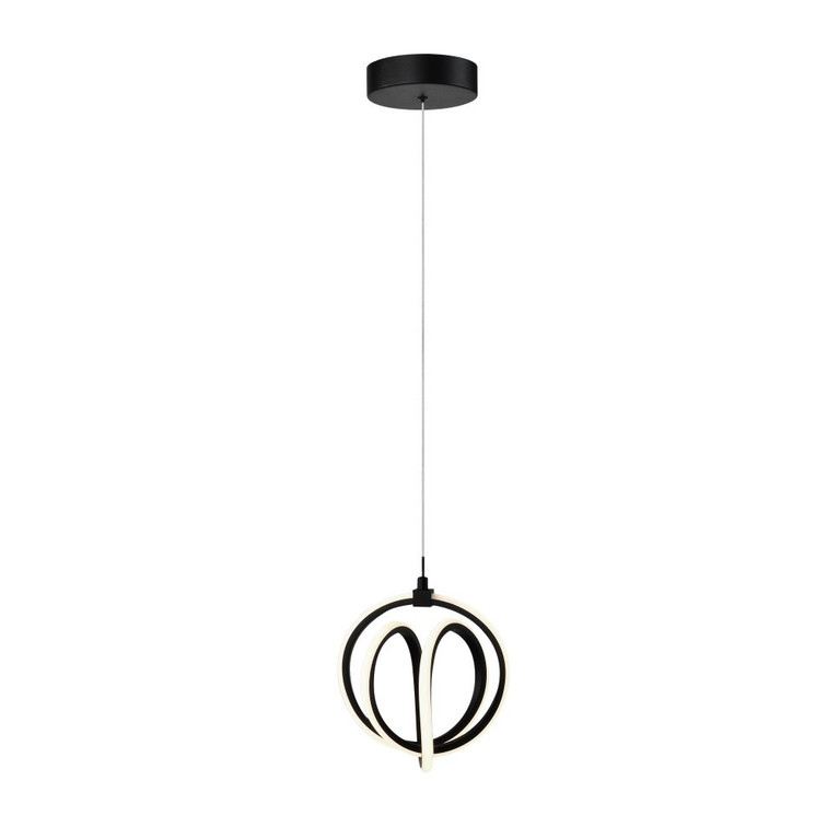 Artcraft - AC6730BK - LED Pendant - Rose - Black