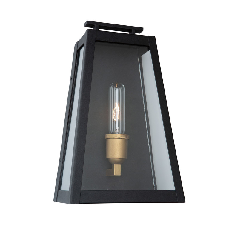 Artcraft - AC8108BK - One Light Outdoor Wall Mount - Charleston - Black Vintage Gold
