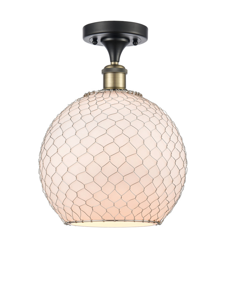 Innovations - 516-1C-BAB-G121-10CSN - One Light Semi-Flush Mount - Ballston - Black Antique Brass