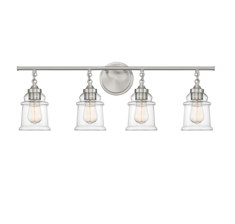 Savoy House - L8-8055-4-SN - Four Light Bathroom Vanity - Fuller - Satin Nickel