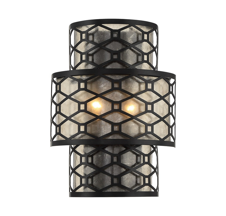 Savoy House - L9-6102-2-89 - Two Light Wall Sconce - Mannheim - Matte Black