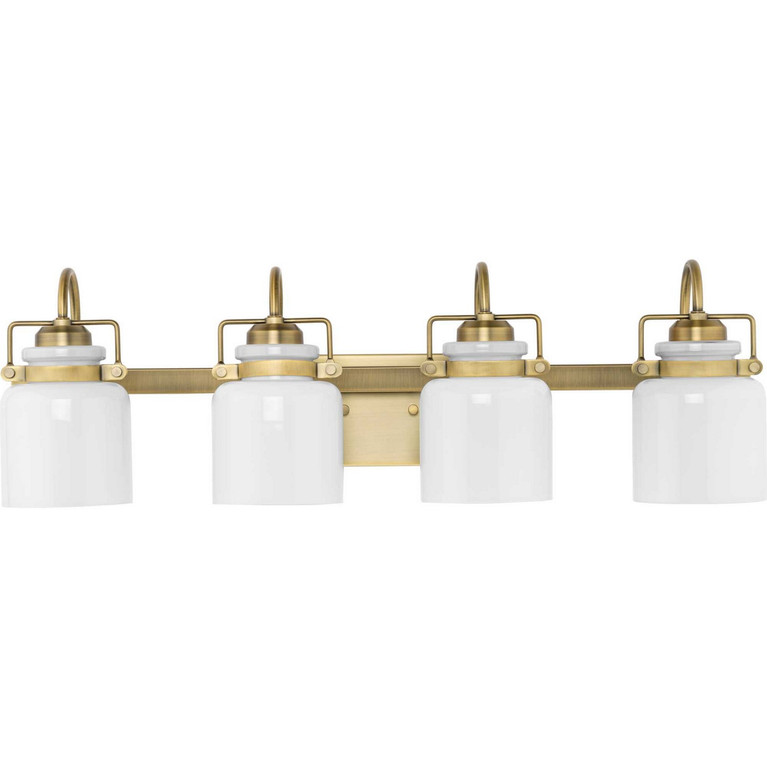 Progress Lighting - P300441-163 - Four Light Bath - Fessler - Vintage Brass
