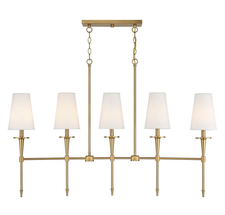 Savoy House - L1-5609-5-322 - Five Light Linear Chandelier - Trundle - Warm Brass