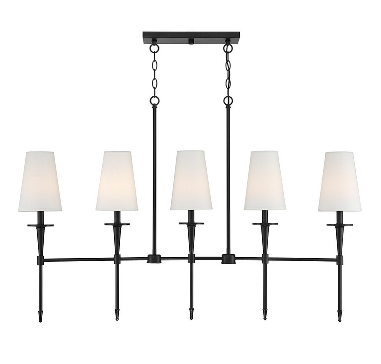Savoy House - L1-5609-5-89 - Five Light Linear Chandelier - Trundle - Matte Black