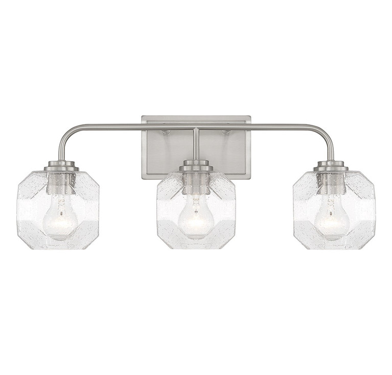 Savoy House - L8-4399-3-SN - Three Light Bathroom Vanity - Baldwin - Satin Nickel