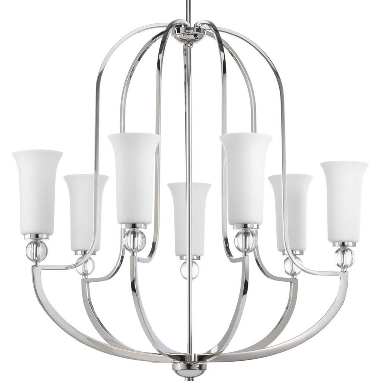 Progress Lighting - P4733-104 - Seven Light Pendant - Elina - Polished Nickel