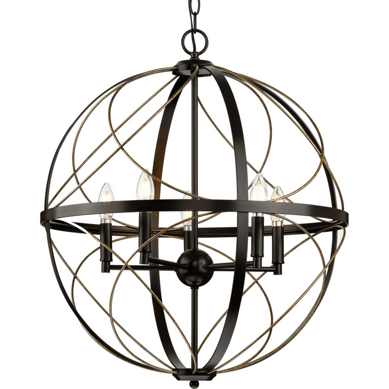 Progress Lighting - P500287-020 - Five Light Pendant - Brandywine - Antique Bronze