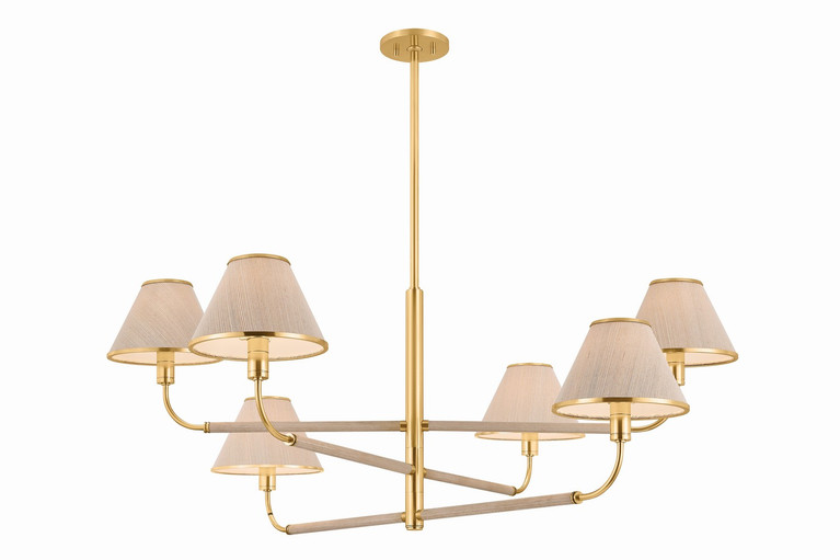 Hudson Valley - 9836-AGB - Six Light Chandelier - Shore Road - Aged Brass