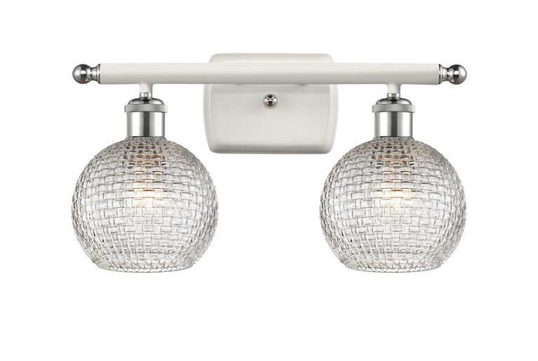 Innovations - 516-2W-WPC-G122C-6CL - Two Light Bath Vanity - Ballston - White Polished Chrome