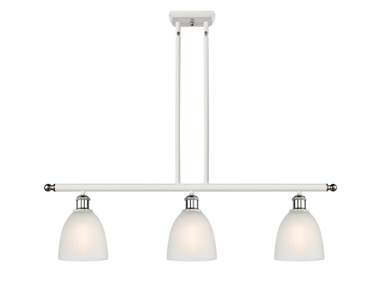 Innovations - 516-3I-WPC-G381-LED - LED Island Pendant - Ballston - White Polished Chrome