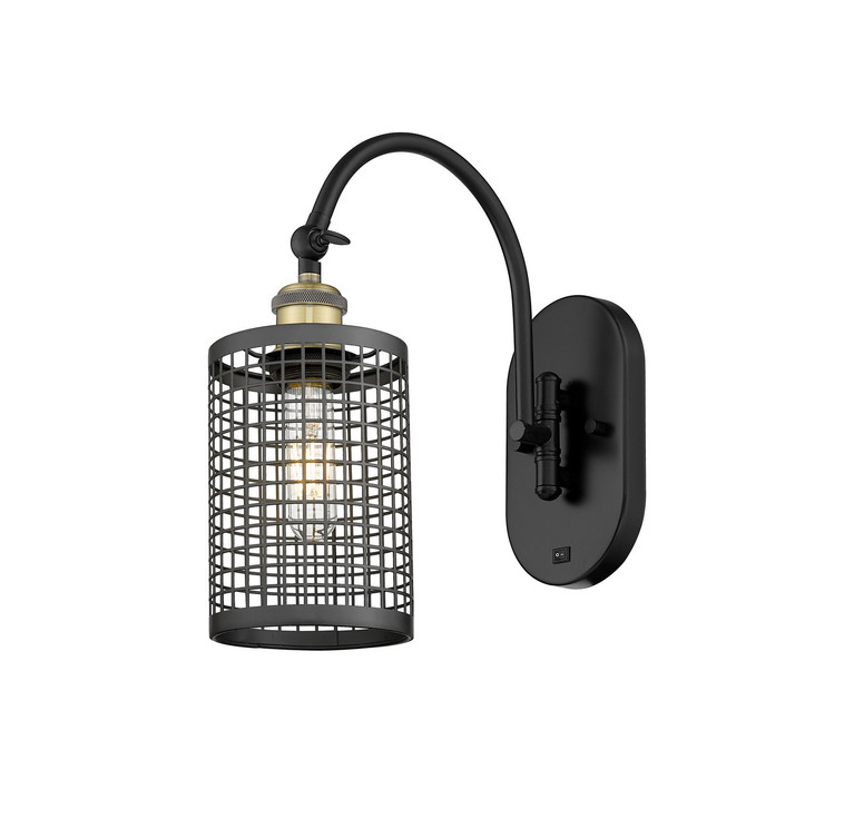 Innovations - 518-1W-BAB-M18-BK - LED Wall Sconce - Downtown Urban - Black Antique Brass