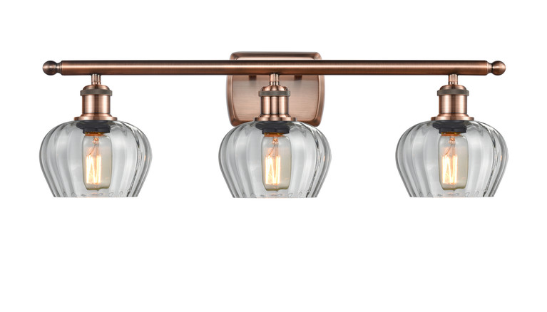 Innovations - 516-3W-AC-G92 - Three Light Bath Vanity - Ballston - Antique Copper