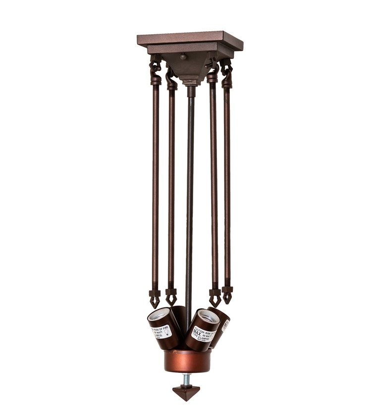 Meyda Tiffany - 261780 - Four Light Semi-Flushmount Hardware - Mission - Mahogany Bronze