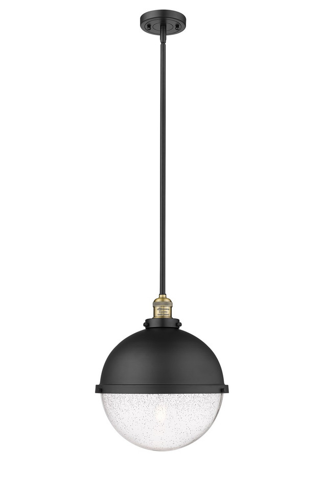 Innovations - 201S-BAB-HFS-124-BK-LED - LED Pendant - Franklin Restoration - Black Antique Brass