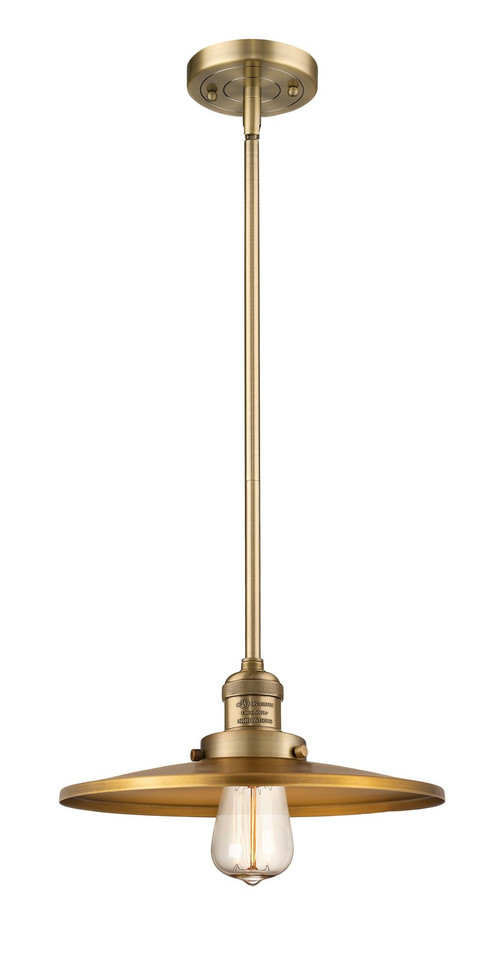 Innovations - 201S-BB-MFR-BB-12 - One Light Mini Pendant - Franklin Restoration - Brushed Brass