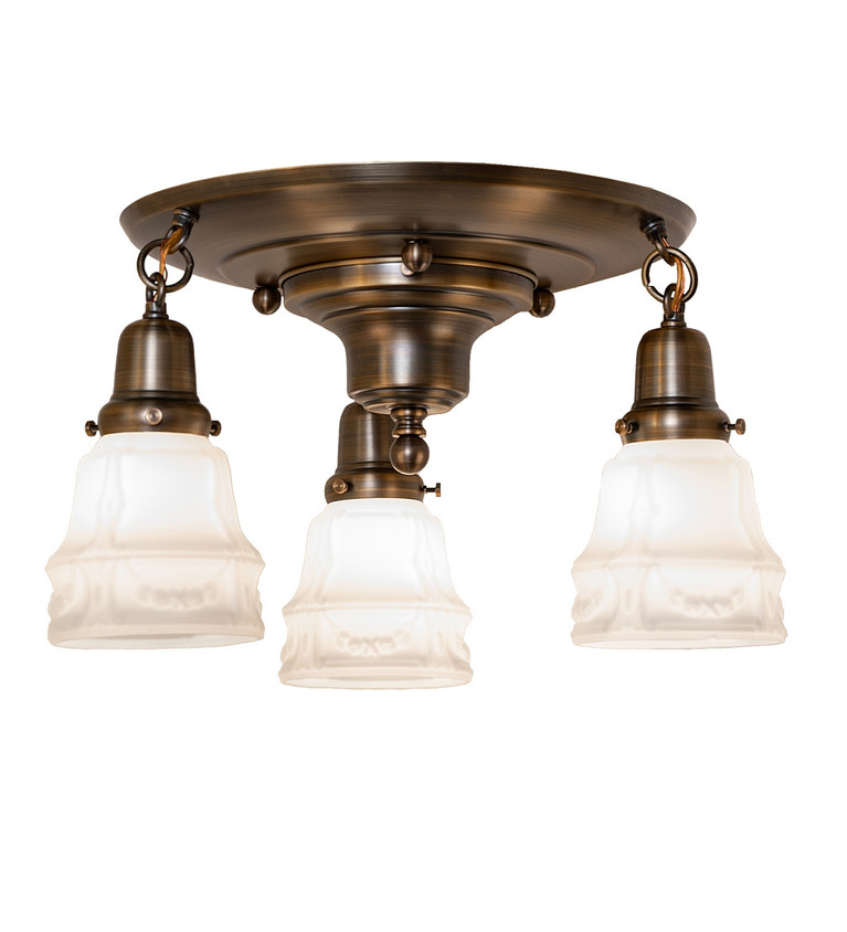 Meyda Tiffany - 283654 - Three Light Flush Mount - Revival - Antique Brass