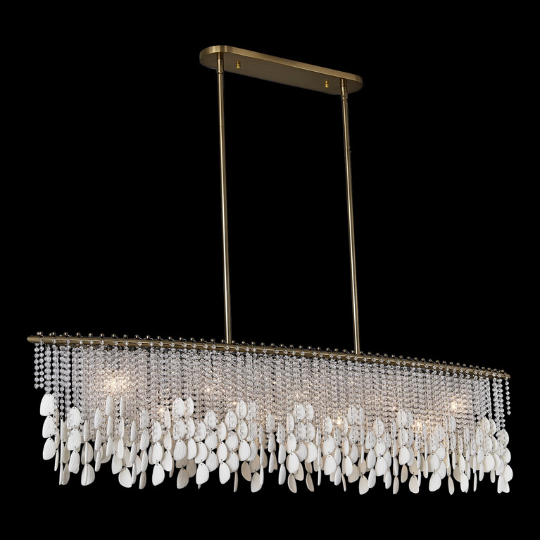 Allegri - 047361-038-FR001 - Nine Light Linear Pendant - Farfalle - Brushed Champagne Gold