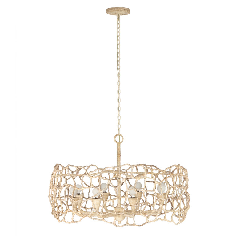 Kalco - 527355WIV - Eight Light Chandelier - Reef - Warm Ivory