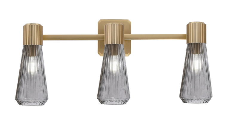 Toltec Lighting - 4823-NAB-882 - Three Light Bath Bar - Everleigh - New Age Brass